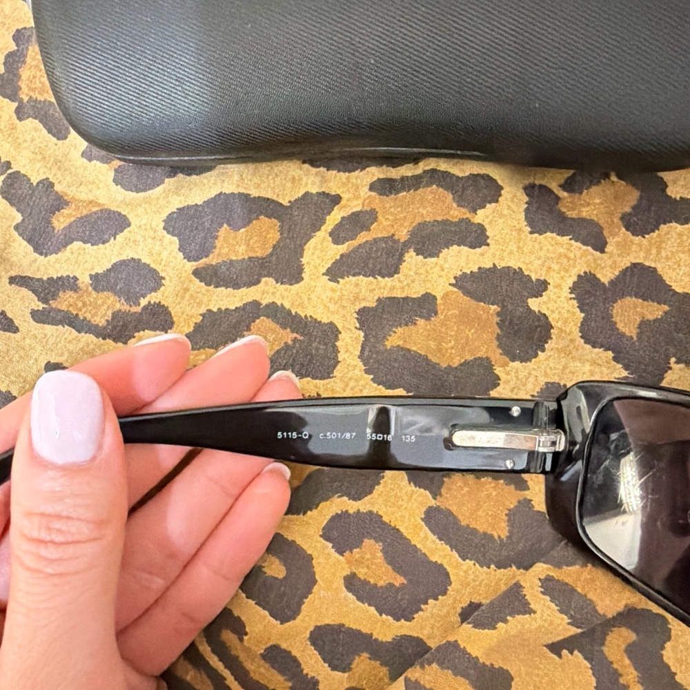 CHANEL Black Rectangular Sunglasses - image 5